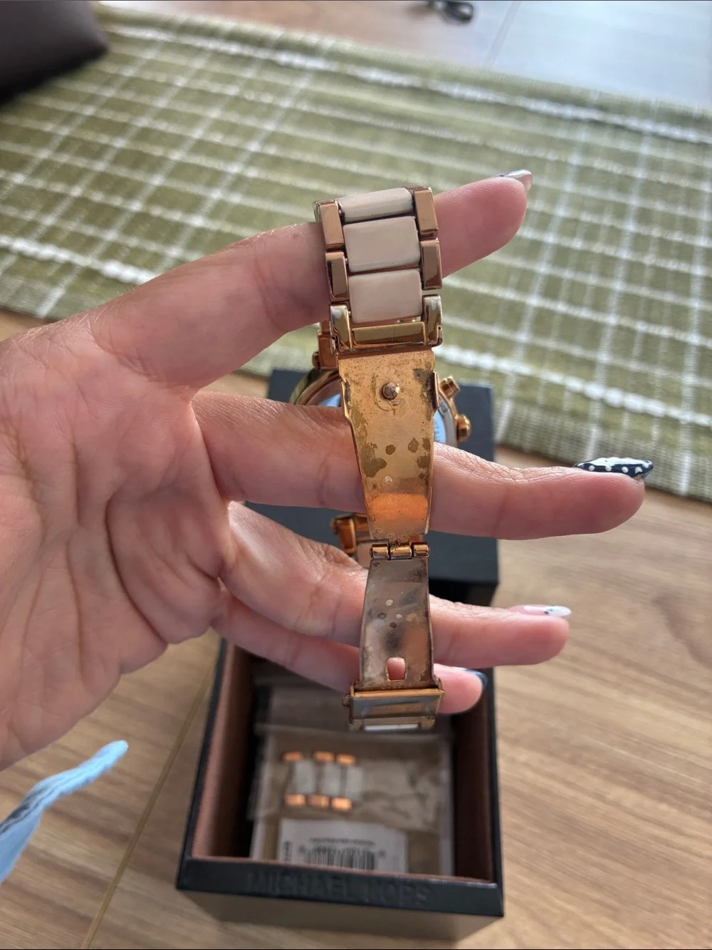 Michael Kors Rose Gold and White Crystal-Accent Women's Watch